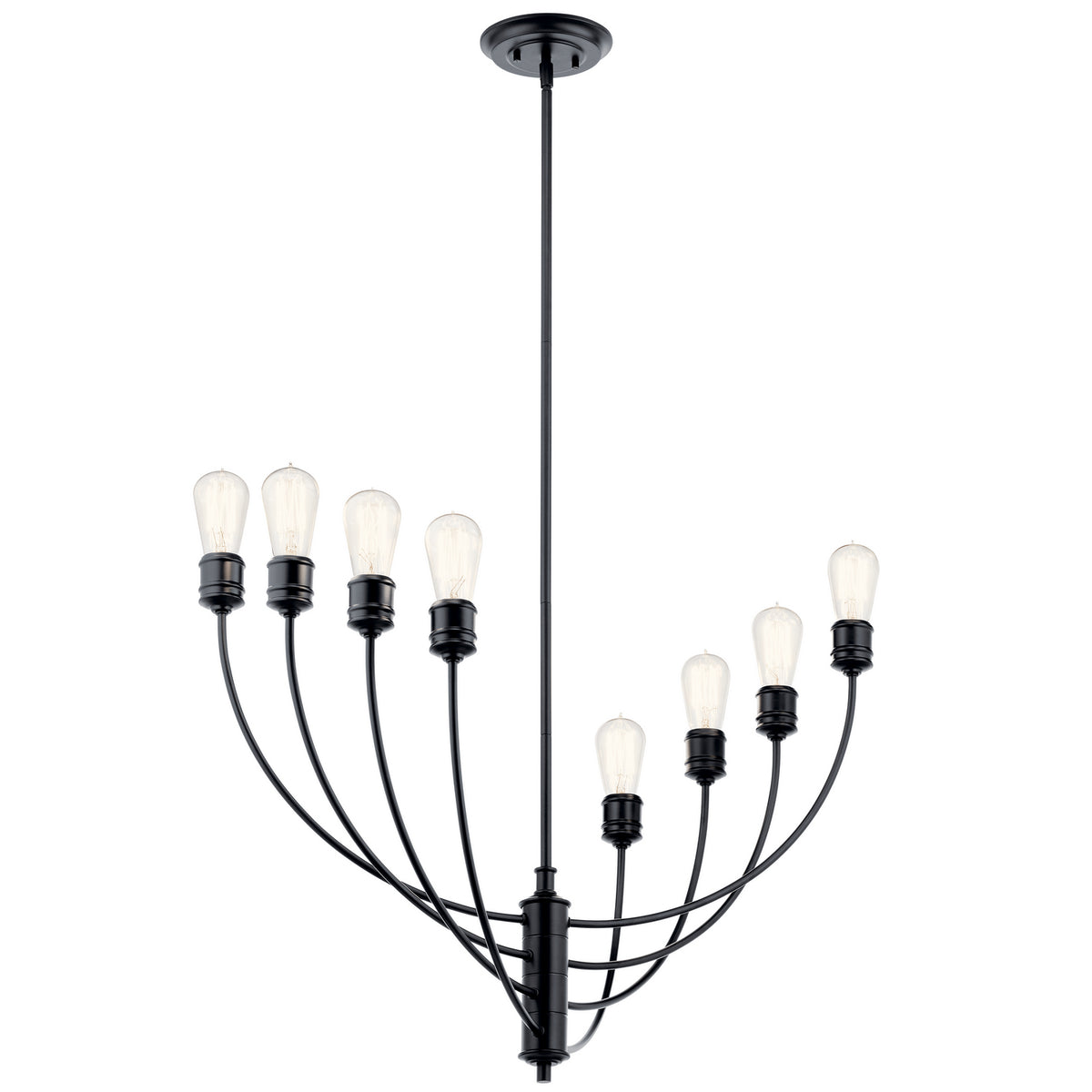 KICHLER 52255BK Hatton Eight Light Chandelier Black