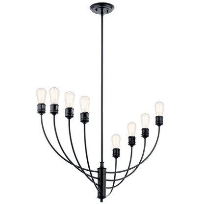 KICHLER 52255BK Hatton Eight Light Chandelier Black