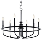 KICHLER 52304BK Capitol Hill 22" 6 Light Chandelier In Black