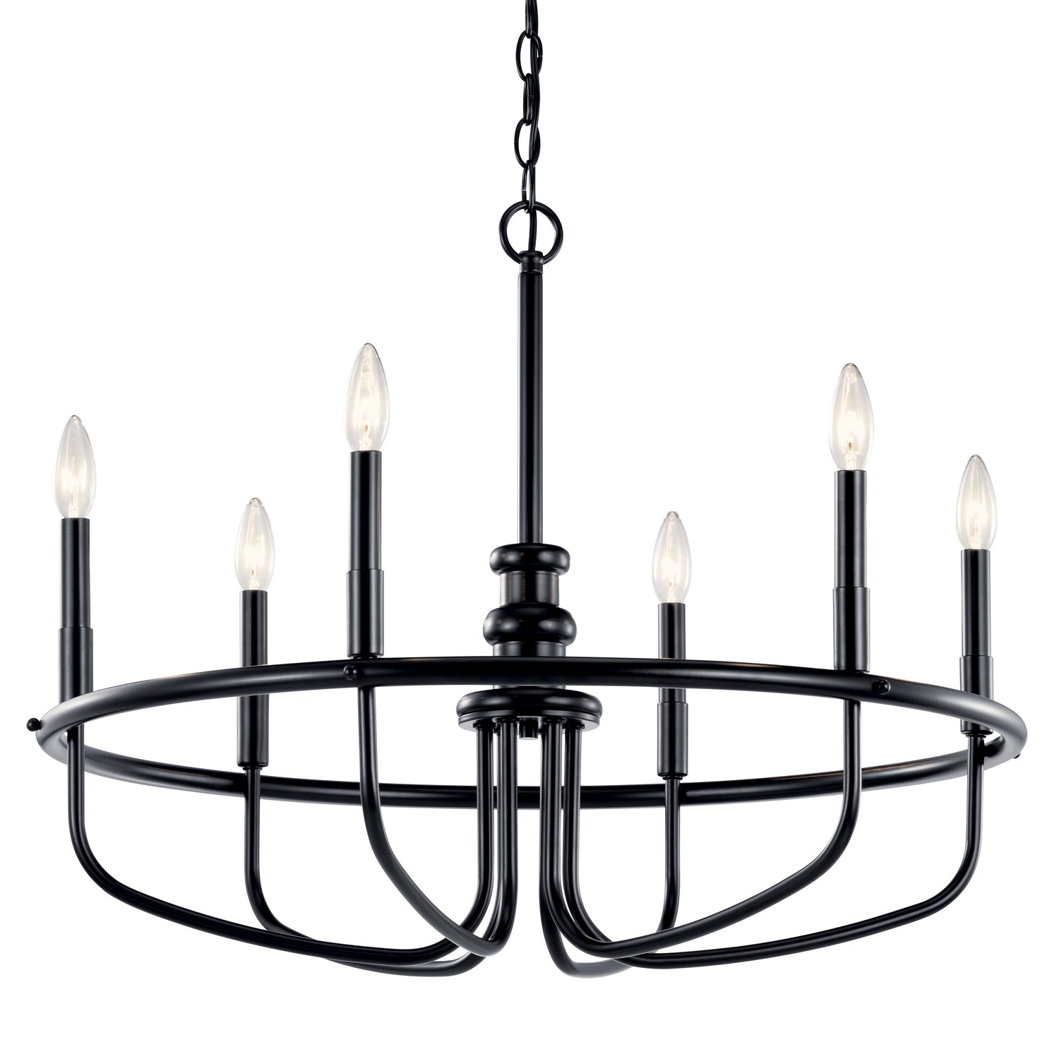 KICHLER 52304BK Capitol Hill 22" 6 Light Chandelier In Black