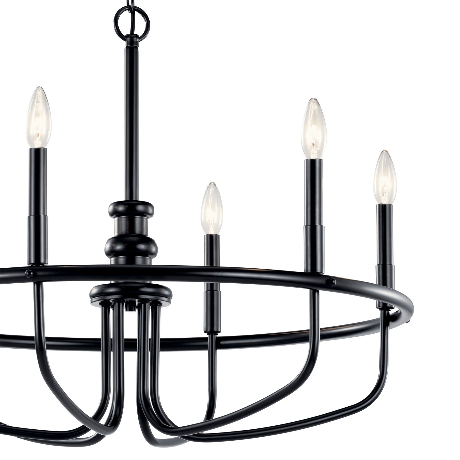 KICHLER 52304BK Capitol Hill 22" 6 Light Chandelier In Black