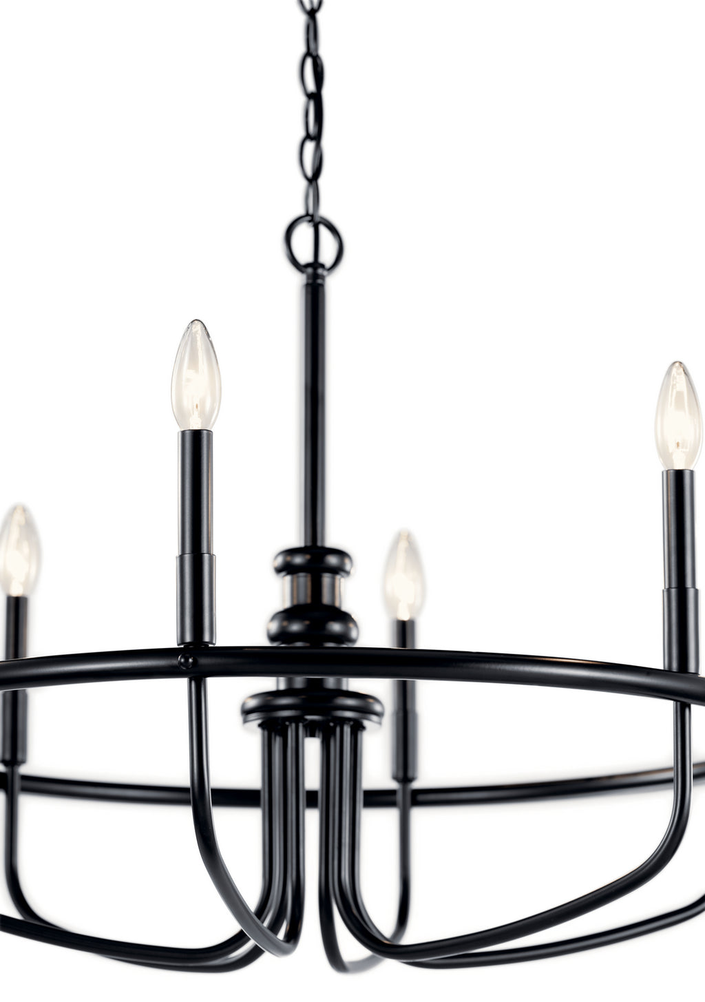 KICHLER 52304BK Capitol Hill 22" 6 Light Chandelier In Black