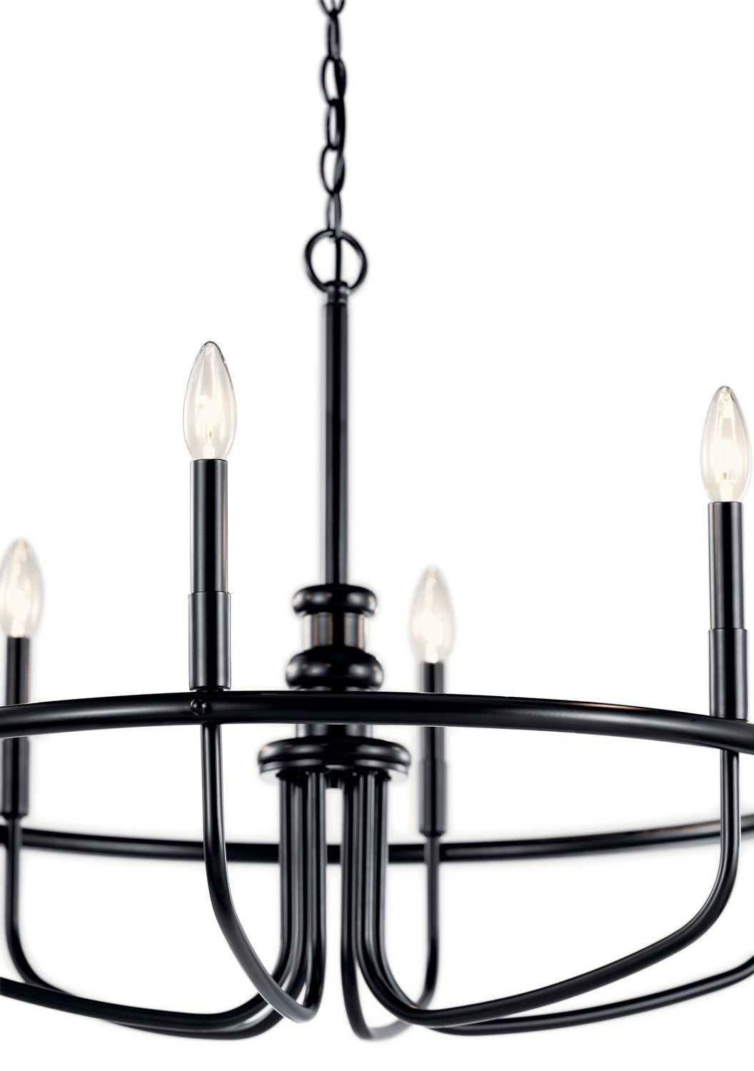 KICHLER 52304BK Capitol Hill 22" 6 Light Chandelier In Black