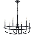 KICHLER 52304BK Capitol Hill 22" 6 Light Chandelier In Black