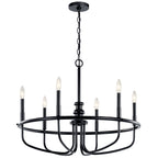 KICHLER 52304BK Capitol Hill 22" 6 Light Chandelier In Black