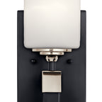 KICHLER 55000BK Marette 5" 1 Light Wall Sconce With Satin Etched Cased Opal Glass In Black