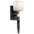 KICHLER 55000BK Marette 5" 1 Light Wall Sconce With Satin Etched Cased Opal Glass In Black