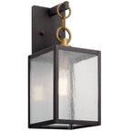 KICHLER 59005WZC Lahden 12" 1 Light Outdoor Wall Light With Clear Seeded Glass In Weathered Zinc