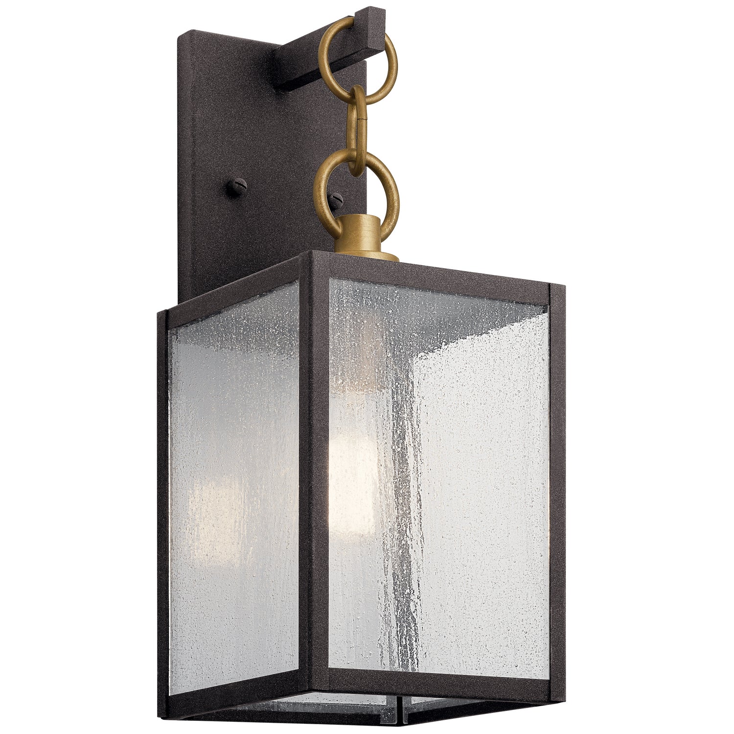 KICHLER 59005WZC Lahden 12" 1 Light Outdoor Wall Light With Clear Seeded Glass In Weathered Zinc