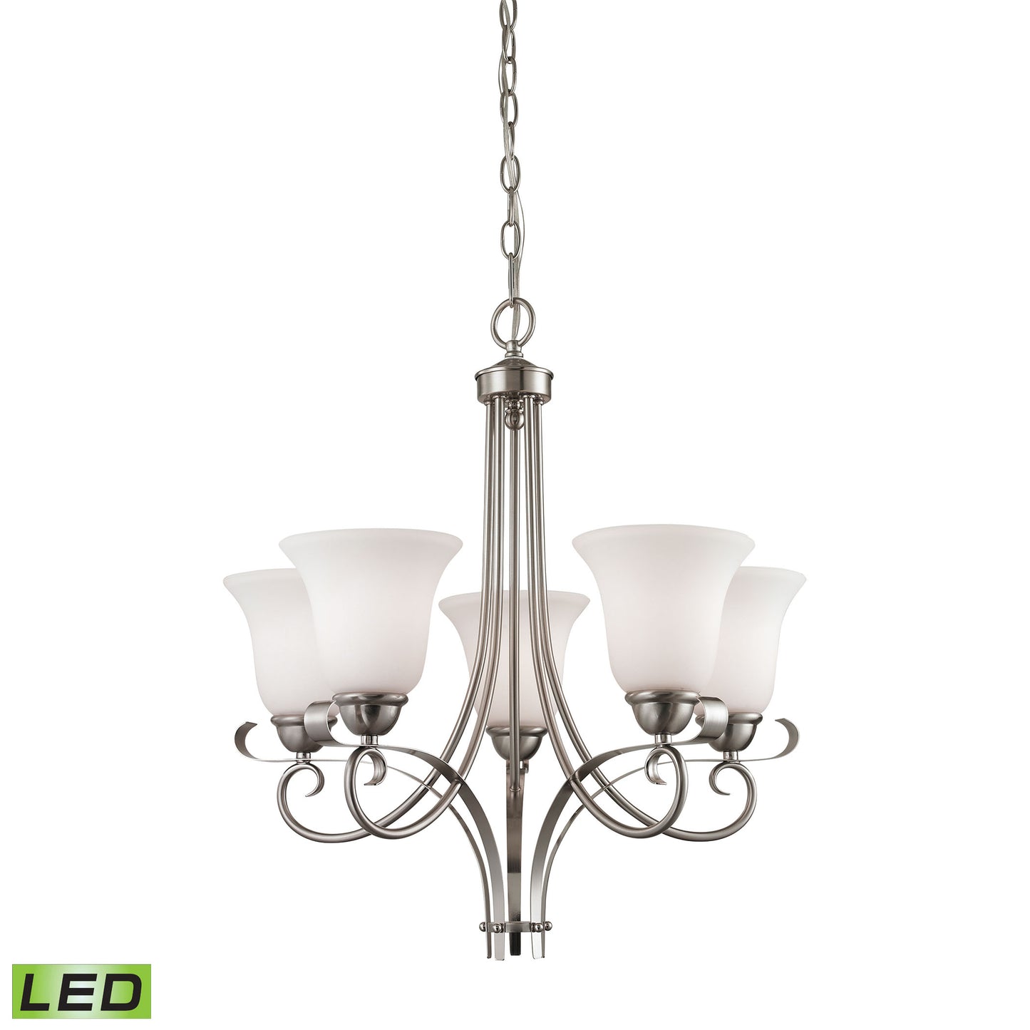 THOMAS 1005CH/20-LED Brighton 22'' Wide 5-Light Chandelier - Brushed Nickel