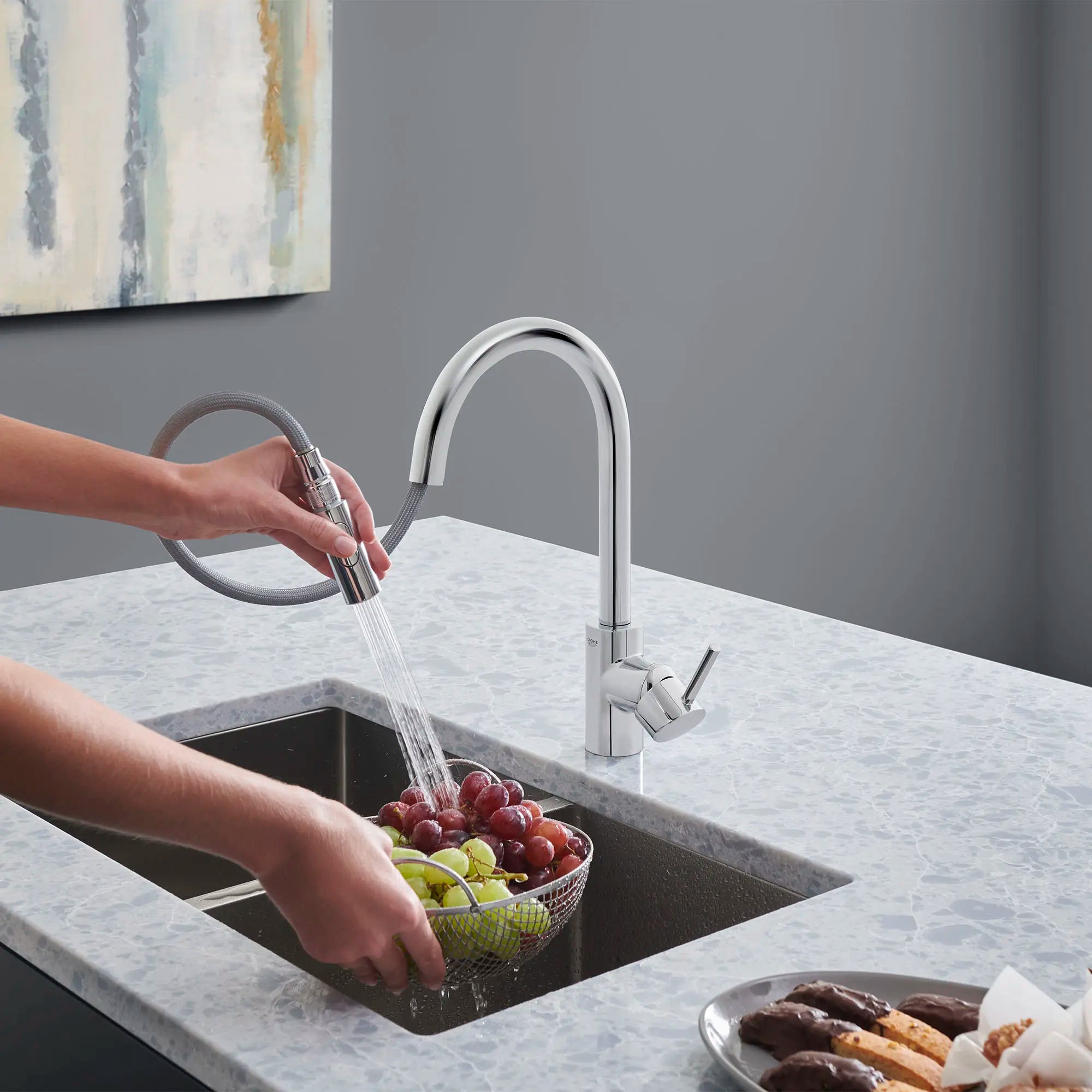 GROHE 32665003 Concetto Single-Handle Pull-Down Kitchen Faucet Dual Spray 1.75 GPM - Chrome
