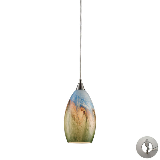 ELK SHOWROOM 10077/1-LA Geologic 6'' Wide 1-Light Pendant - Satin Nickel (Includes Adapter Kit)