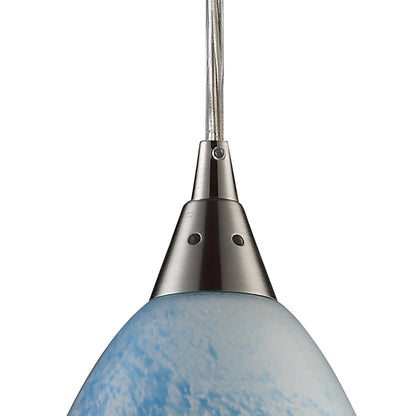 ELK SHOWROOM 10077/1 Geologic 6'' Wide 1-Light Pendant - Satin Nickel