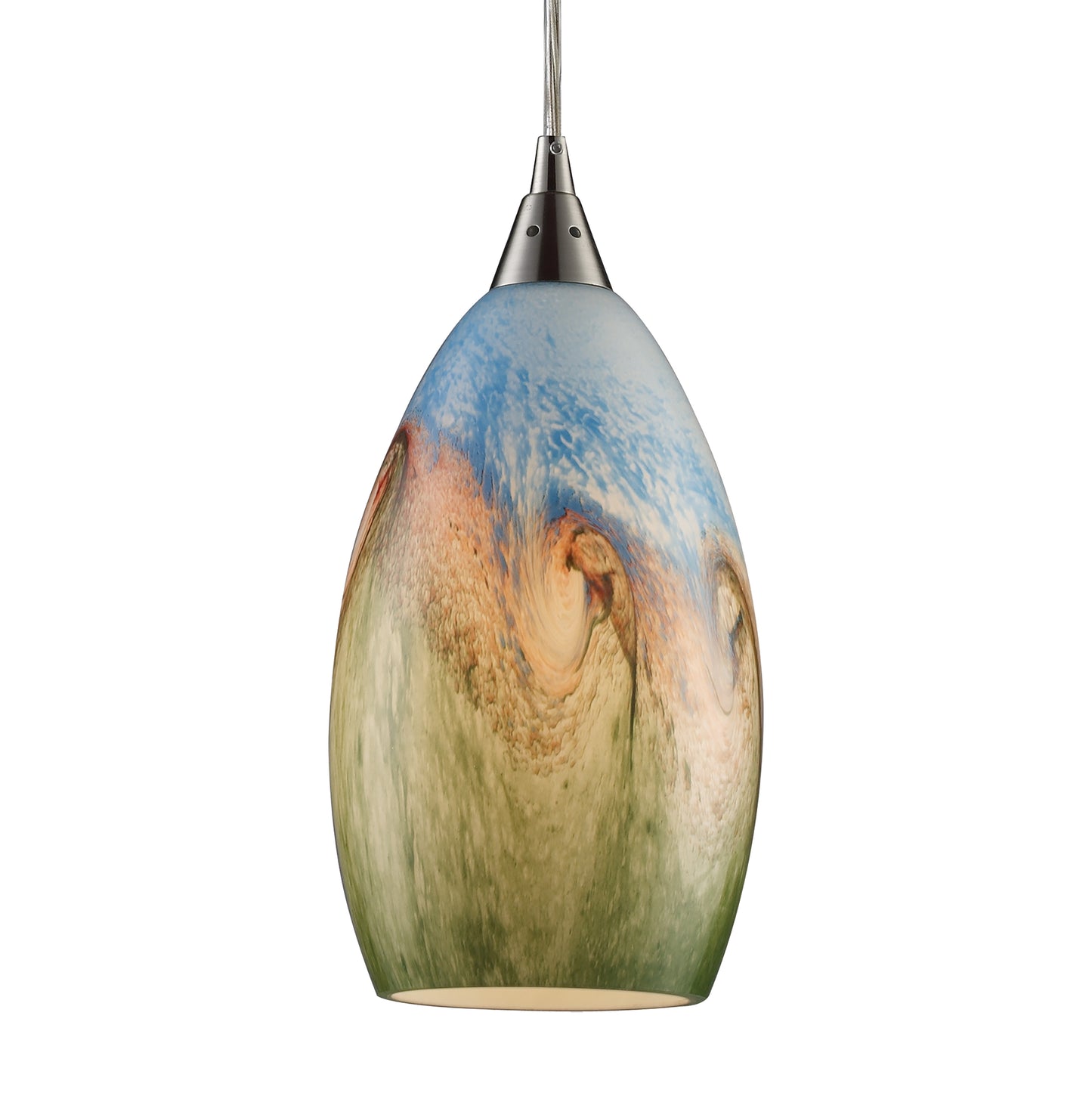 ELK SHOWROOM 10077/1 Geologic 6'' Wide 1-Light Pendant - Satin Nickel