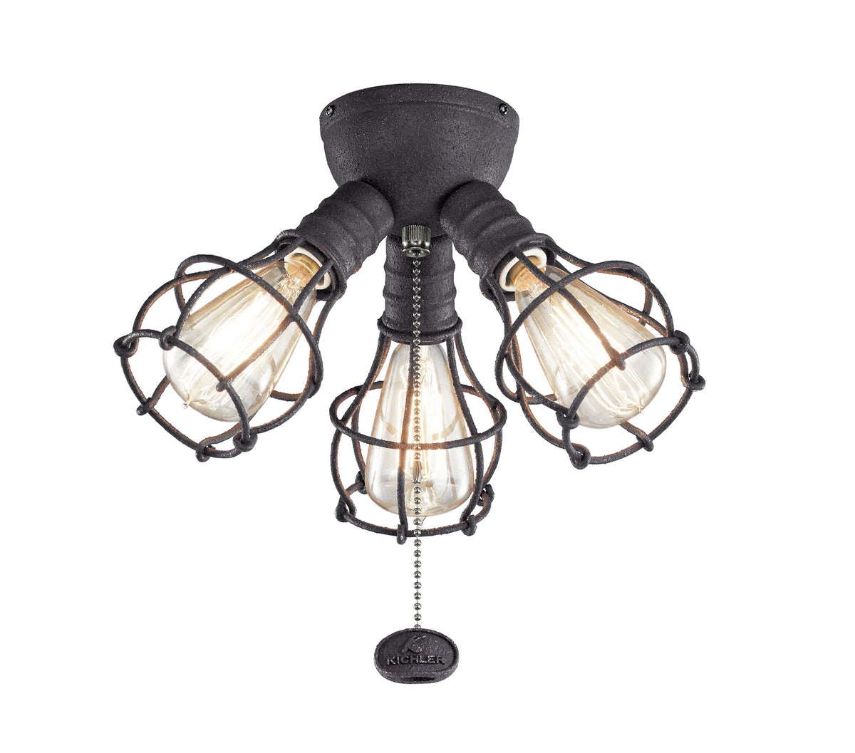 KICHLER 380041DBK LED Industrial 3 Light Fixture Distressed Black