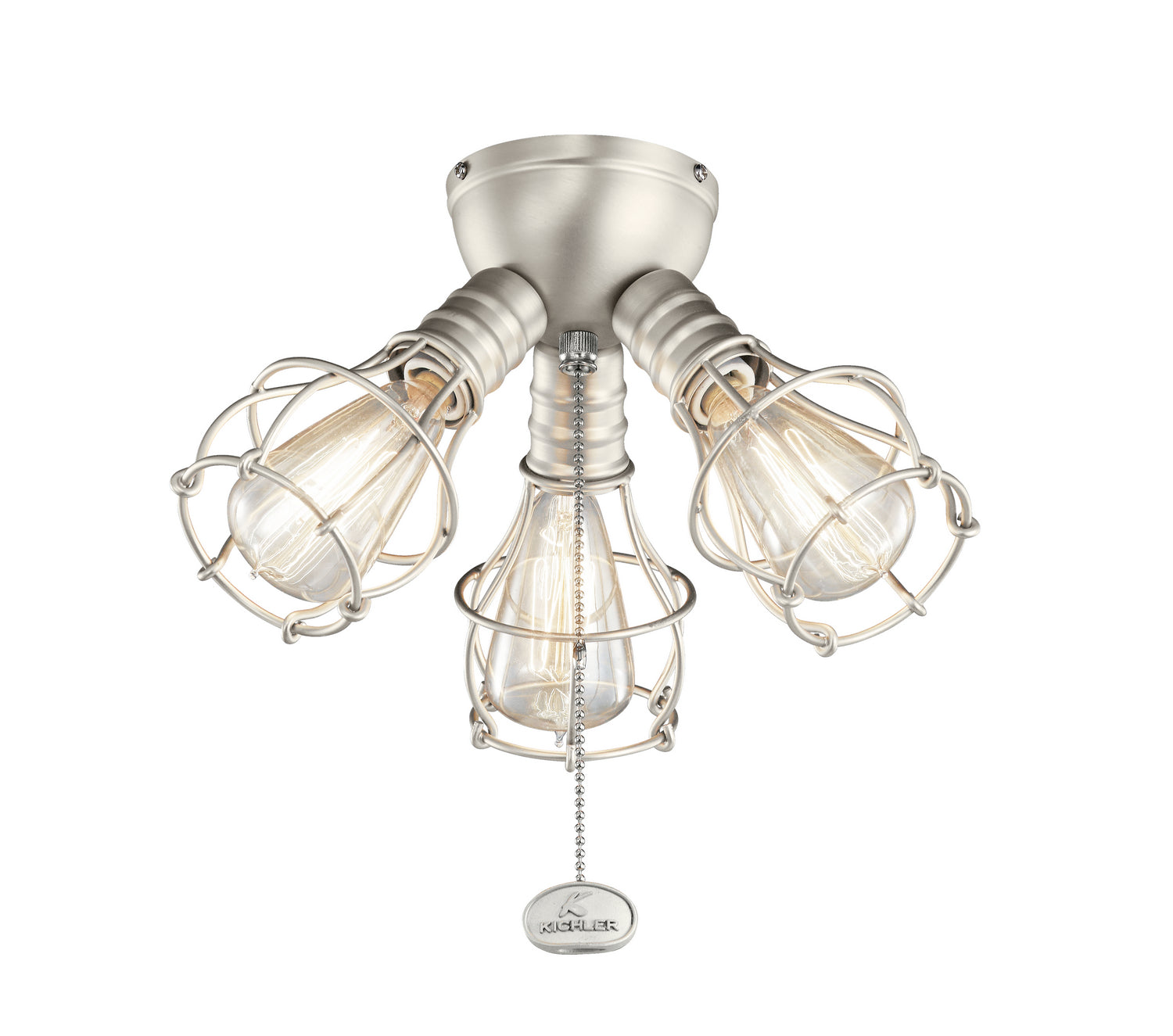 KICHLER 380041NI LED Industrial 3 Light Fixture Brushed Nickel