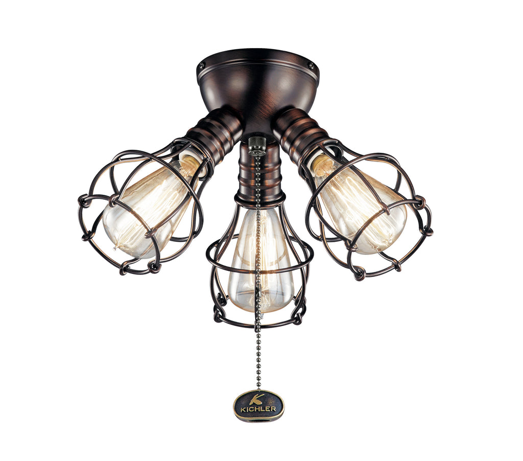 KICHLER 380041OBB LED Industrial 3 Light Fixture Oil Brushed Bronze