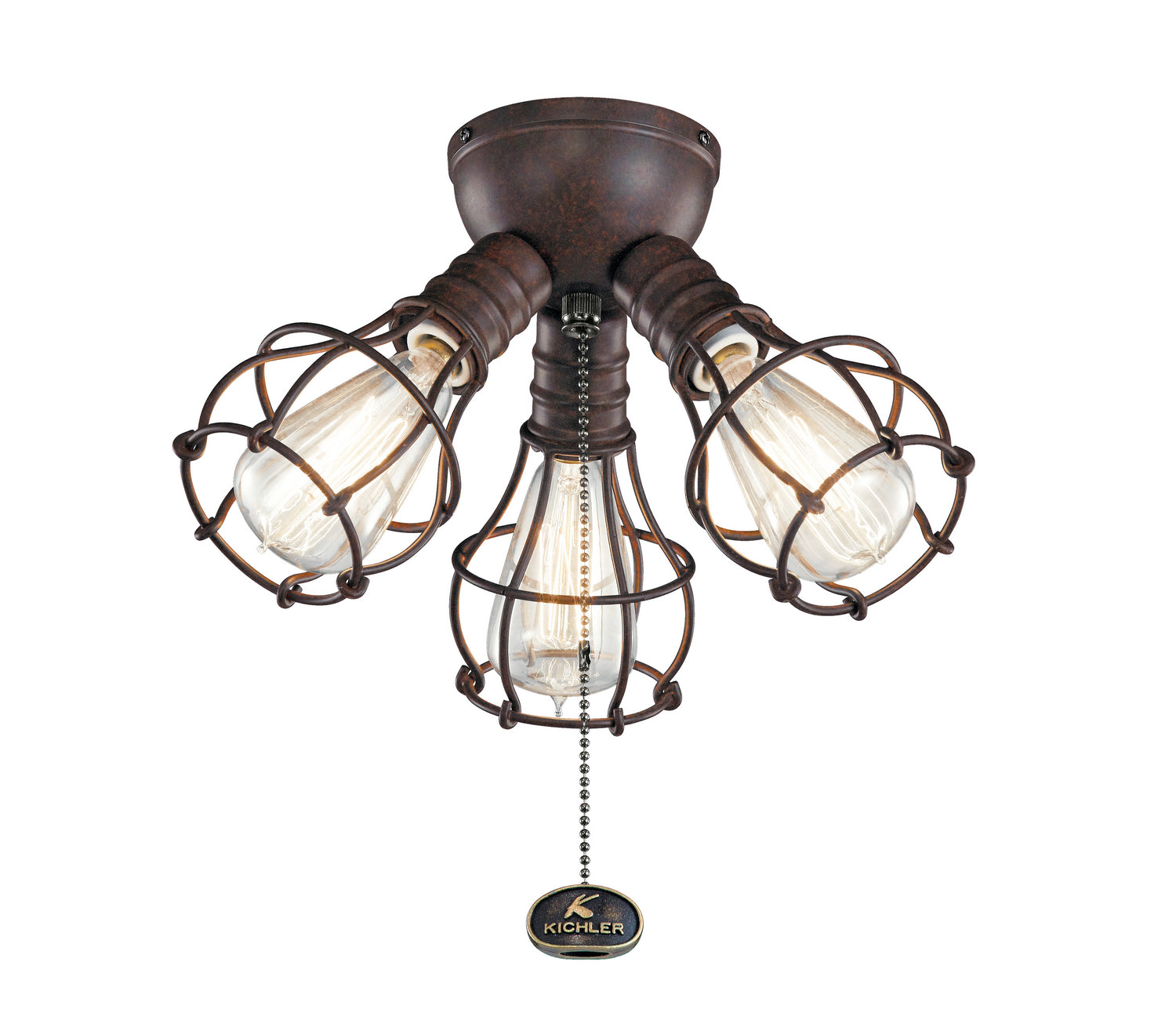 KICHLER 380041TZ LED Industrial 3 Light Fixture Tannery Bronze