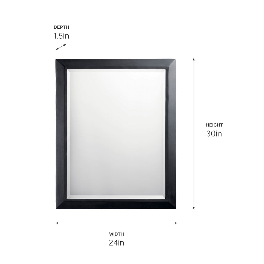 KICHLER 41011BK Classic Rectangular Mirror Black