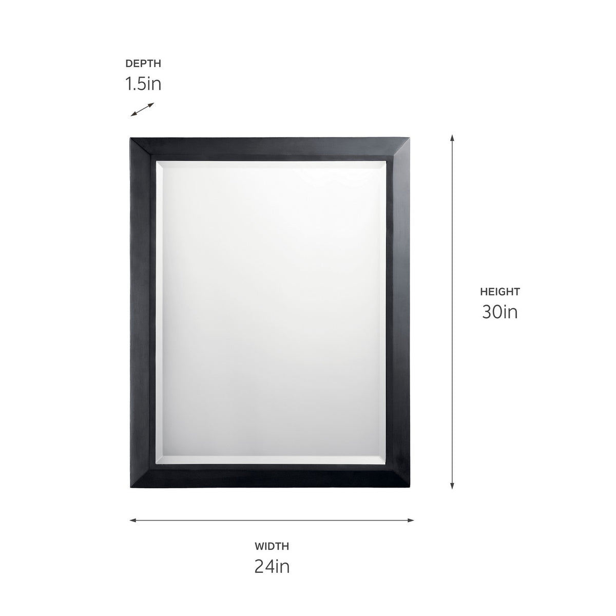 KICHLER 41011BK Classic Rectangular Mirror Black