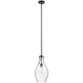 KICHLER 42047BK Everly 17.75" 1 Light Hour Glass Pendant Clear Glass Black
