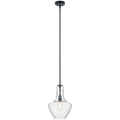 KICHLER 42141BK Everly 15.25" 1 Light Bell Pendant Clear Glass Black