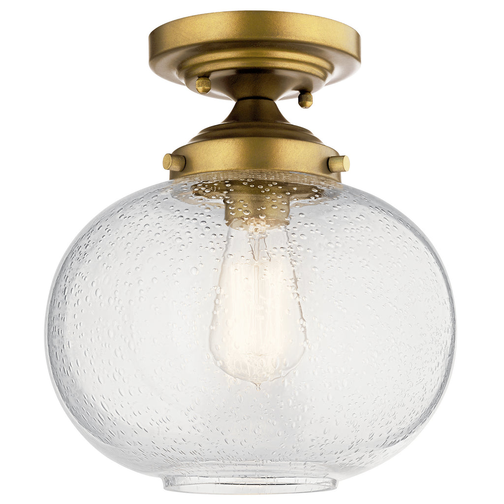KICHLER 42296NBR Avery 1 Light Semi Flush Natural Brass