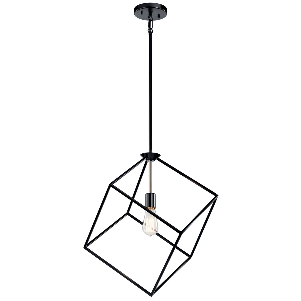 KICHLER 42525BK Cartone 1 Light Pendant Black