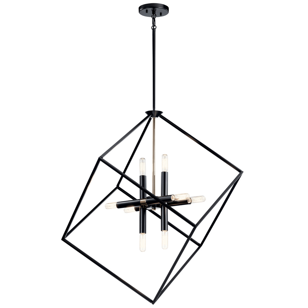 KICHLER 42526BK Cartone 8 Light Pendant Black