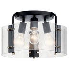 KICHLER 42954BK Thoreau 14" 3 Light Semi Flush Black