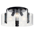 KICHLER 42955BK Thoreau 18" 3 Light Semi Flush Black