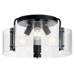 KICHLER 42955BK Thoreau 18" 3 Light Semi Flush Black