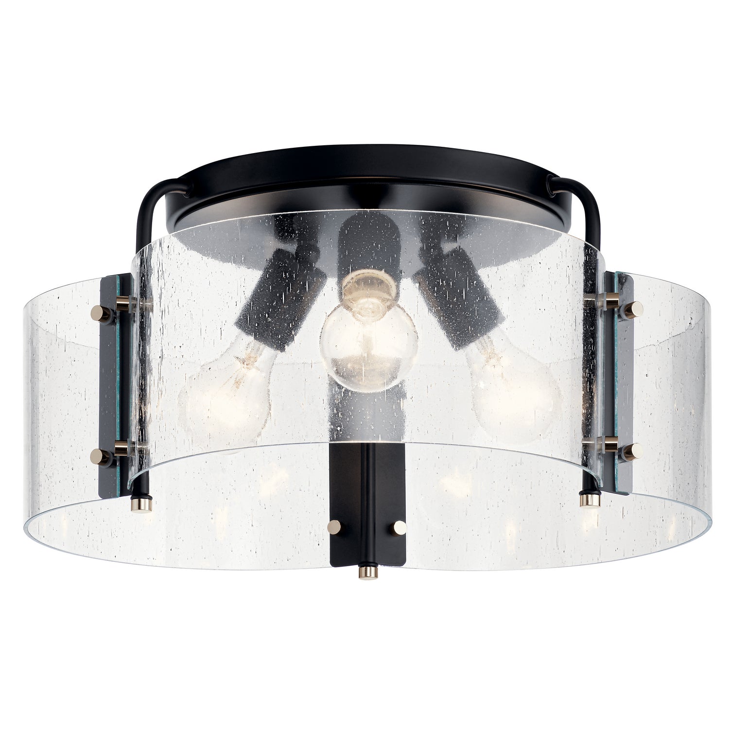 KICHLER 42955BK Thoreau 18" 3 Light Semi Flush Black