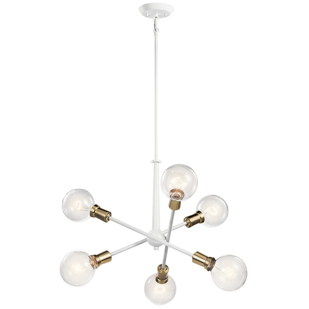 KICHLER 43095WH Armstrong 6 Light Chandelier White