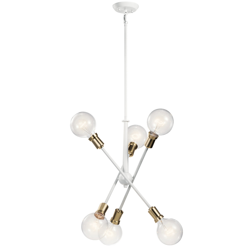 KICHLER 43095WH Armstrong 6 Light Chandelier White