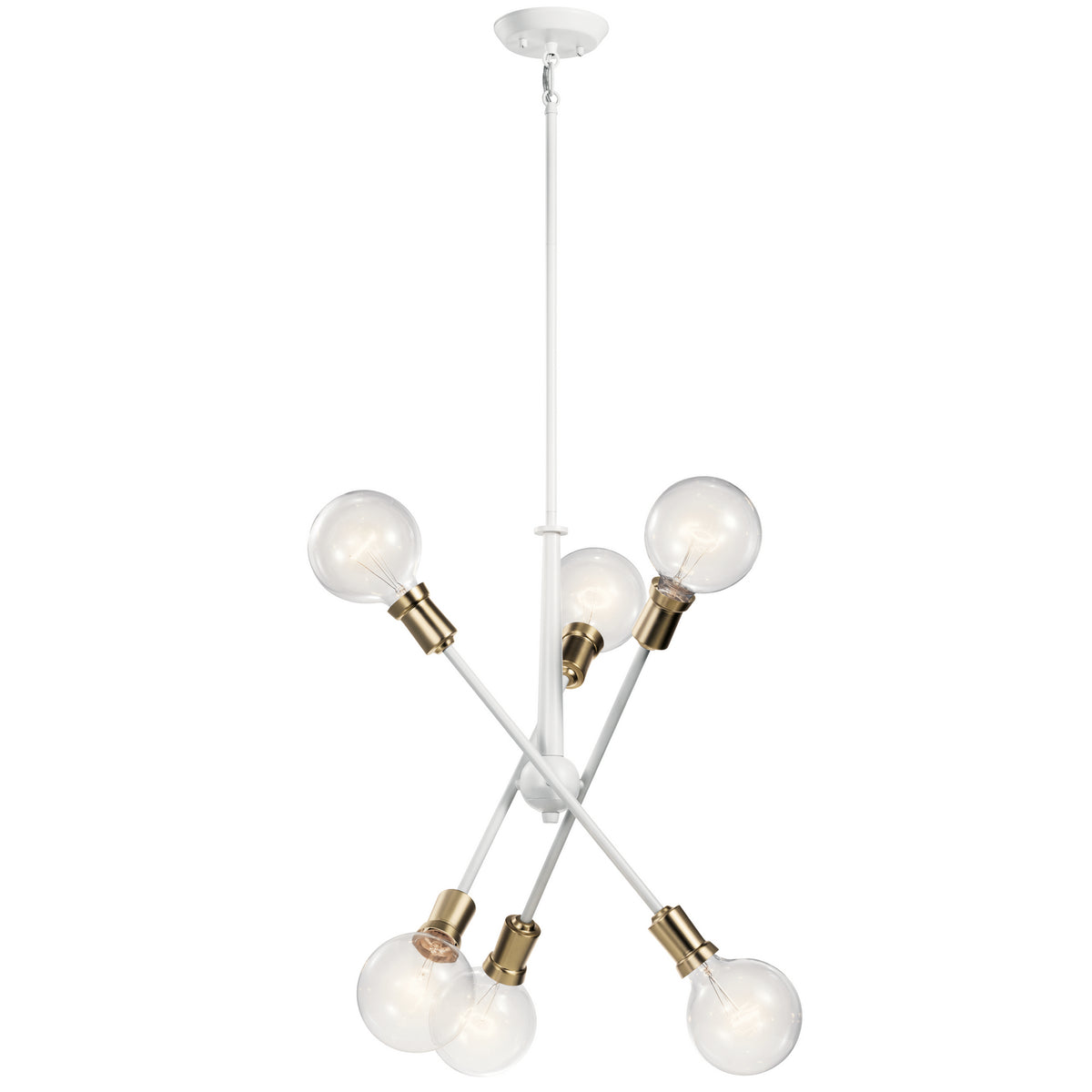 KICHLER 43095WH Armstrong 6 Light Chandelier White