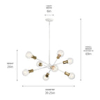 KICHLER 43118WH Armstrong 26" 8 Light Chandelier White