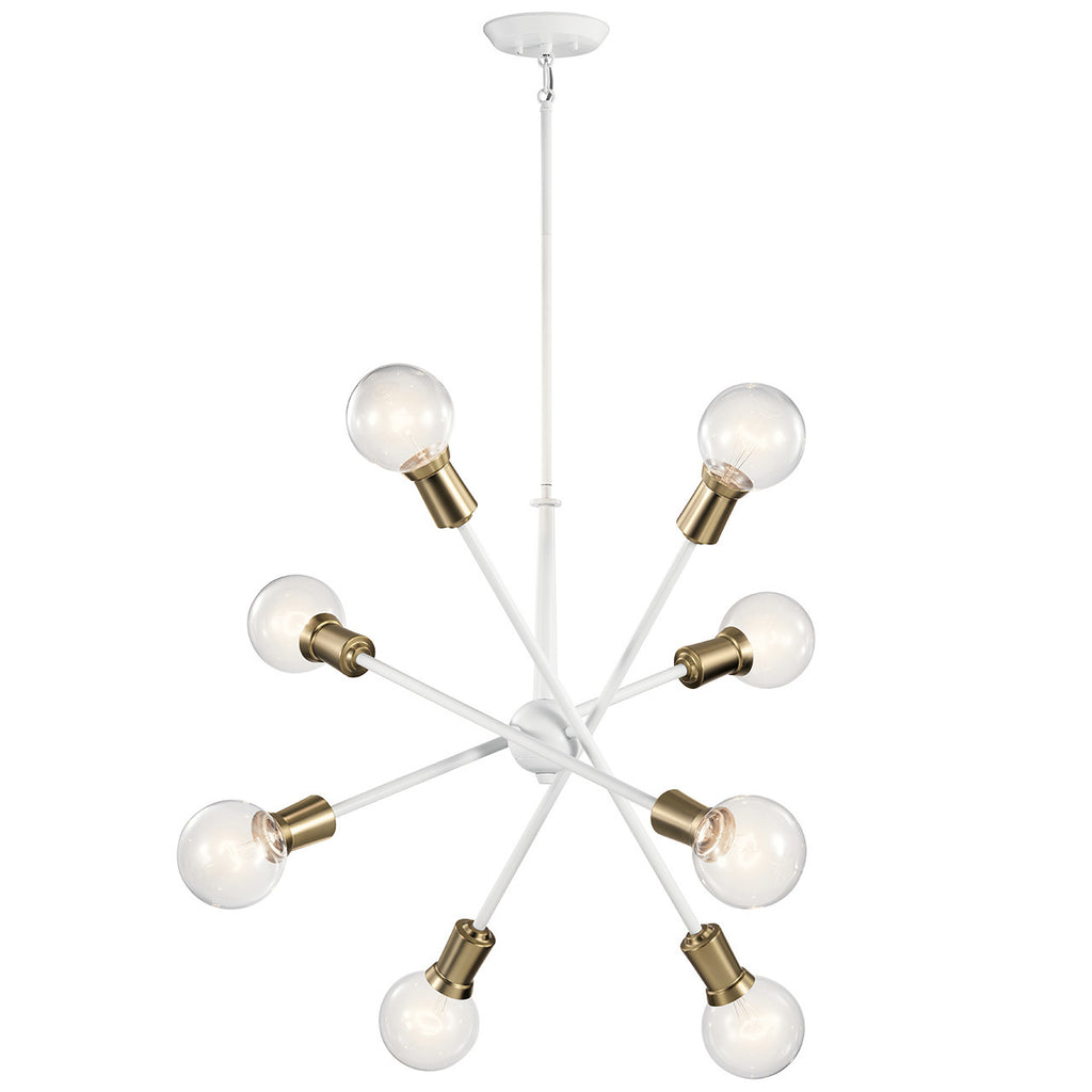 KICHLER 43118WH Armstrong 26" 8 Light Chandelier White