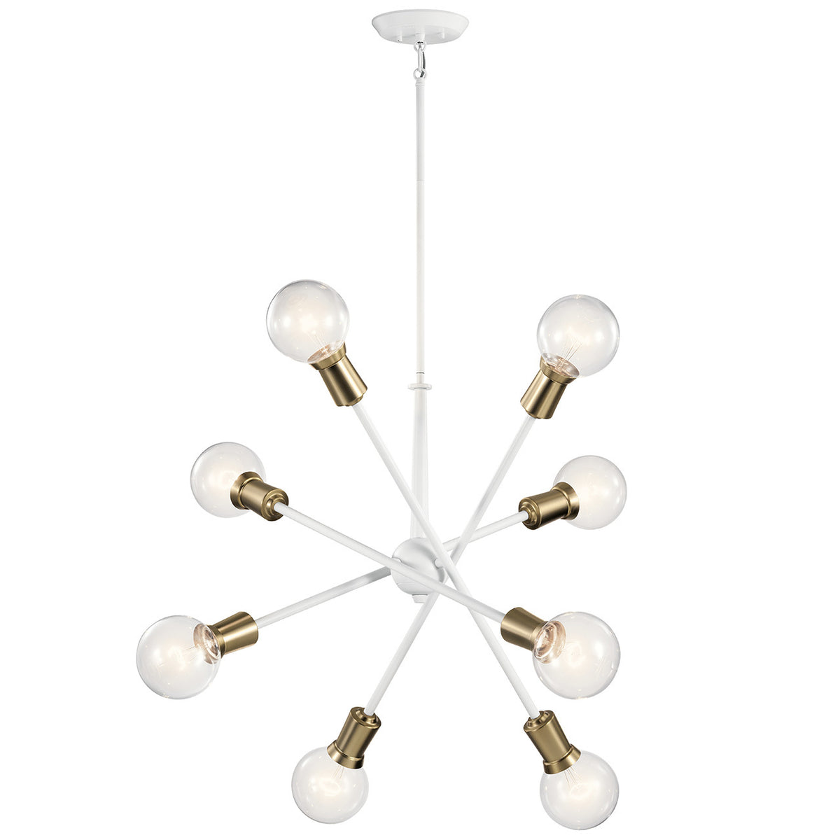 KICHLER 43118WH Armstrong 26" 8 Light Chandelier White