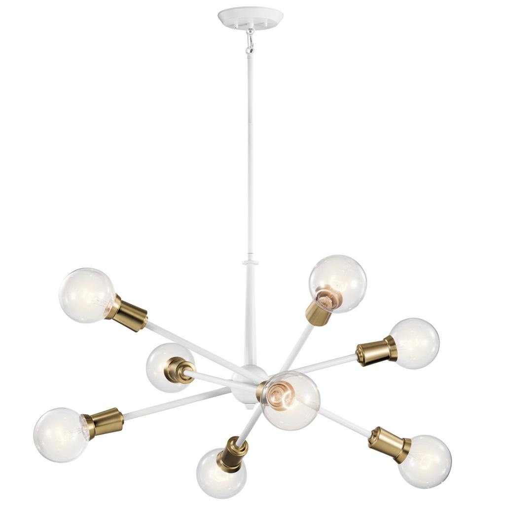 KICHLER 43118WH Armstrong 26" 8 Light Chandelier White