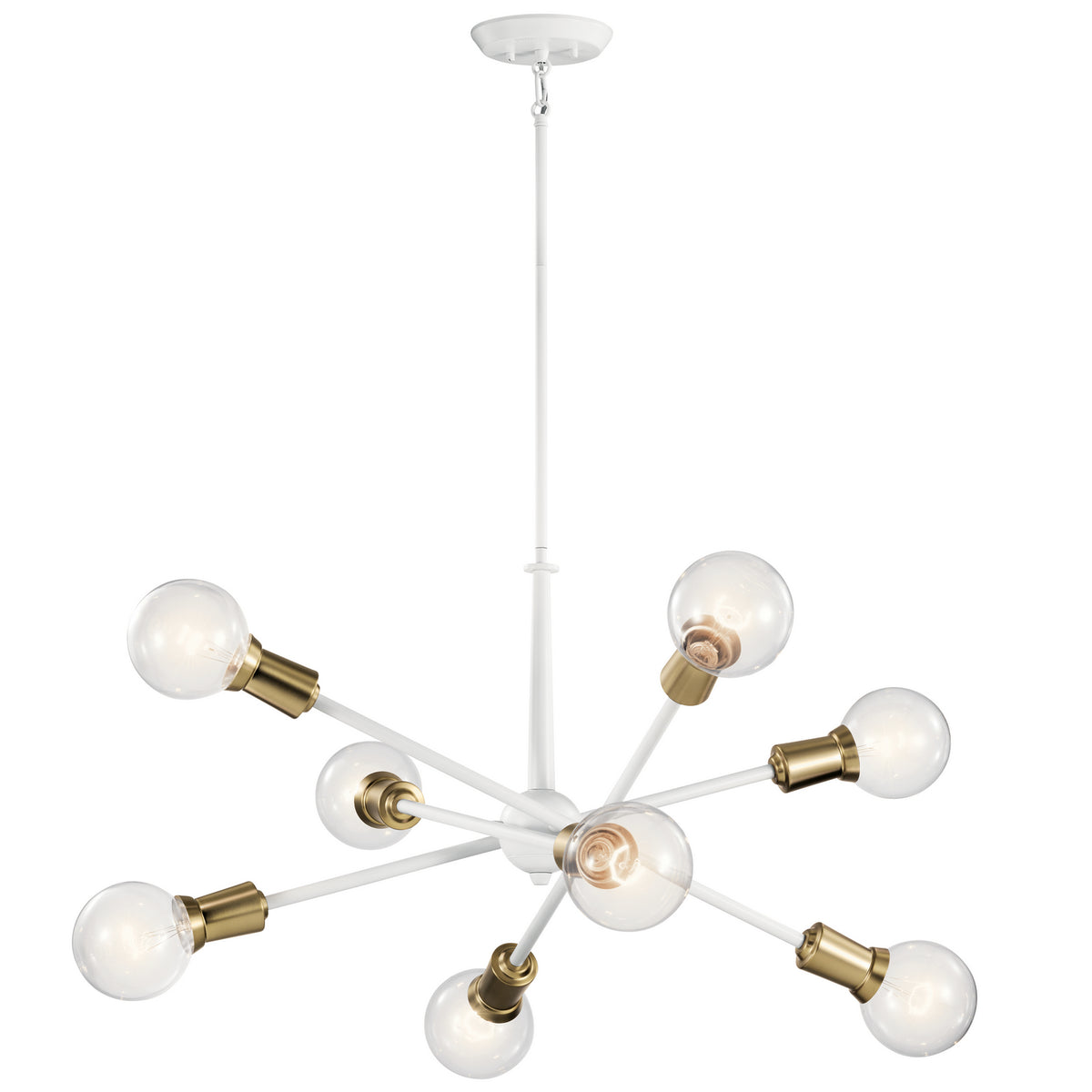 KICHLER 43118WH Armstrong 26" 8 Light Chandelier White