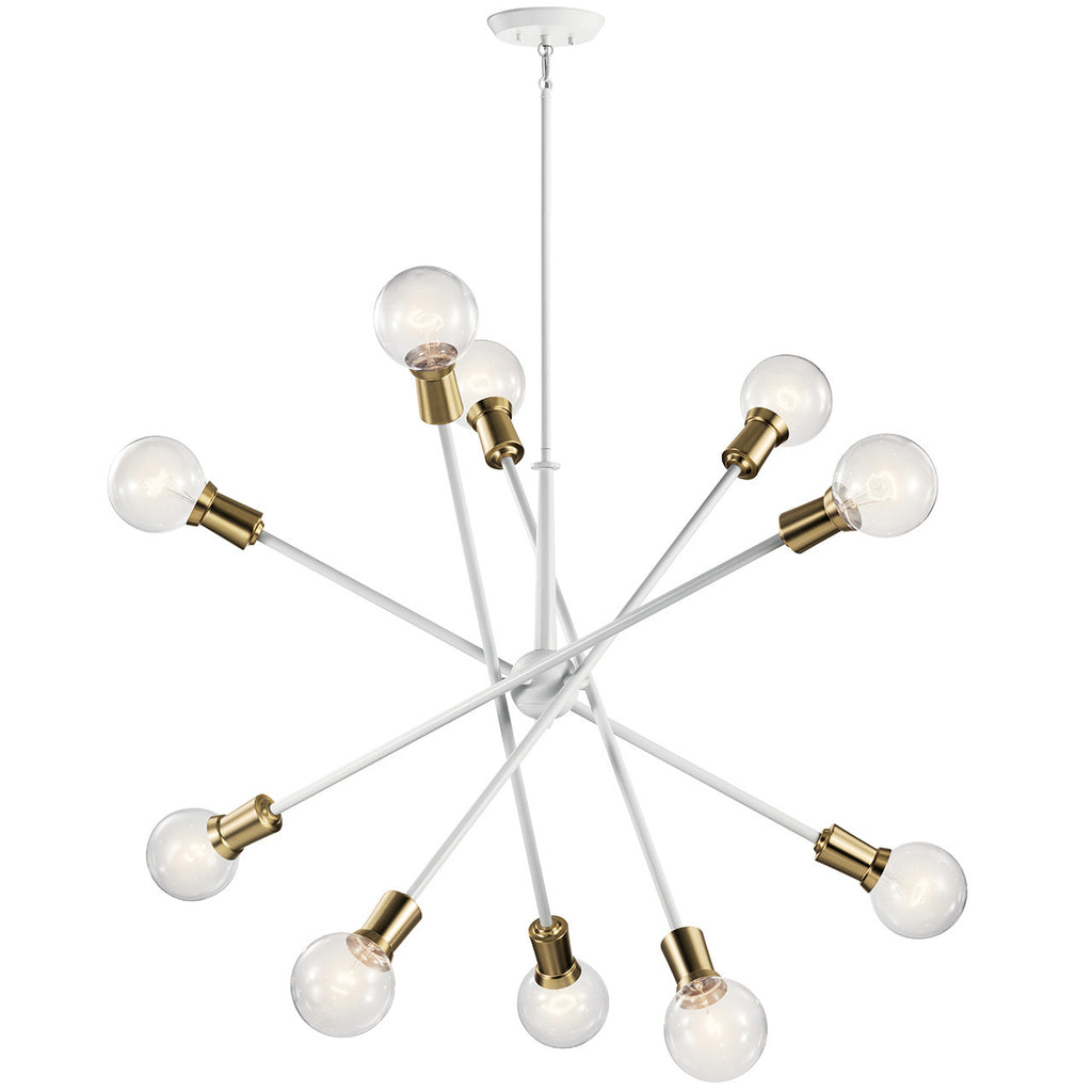 KICHLER 43119WH Armstrong 10 Light Chandelier White