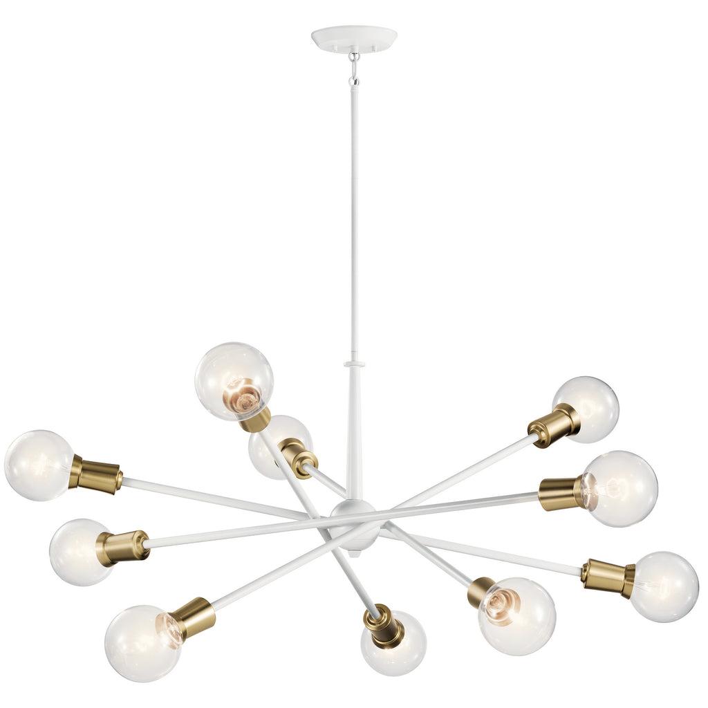 KICHLER 43119WH Armstrong 10 Light Chandelier White