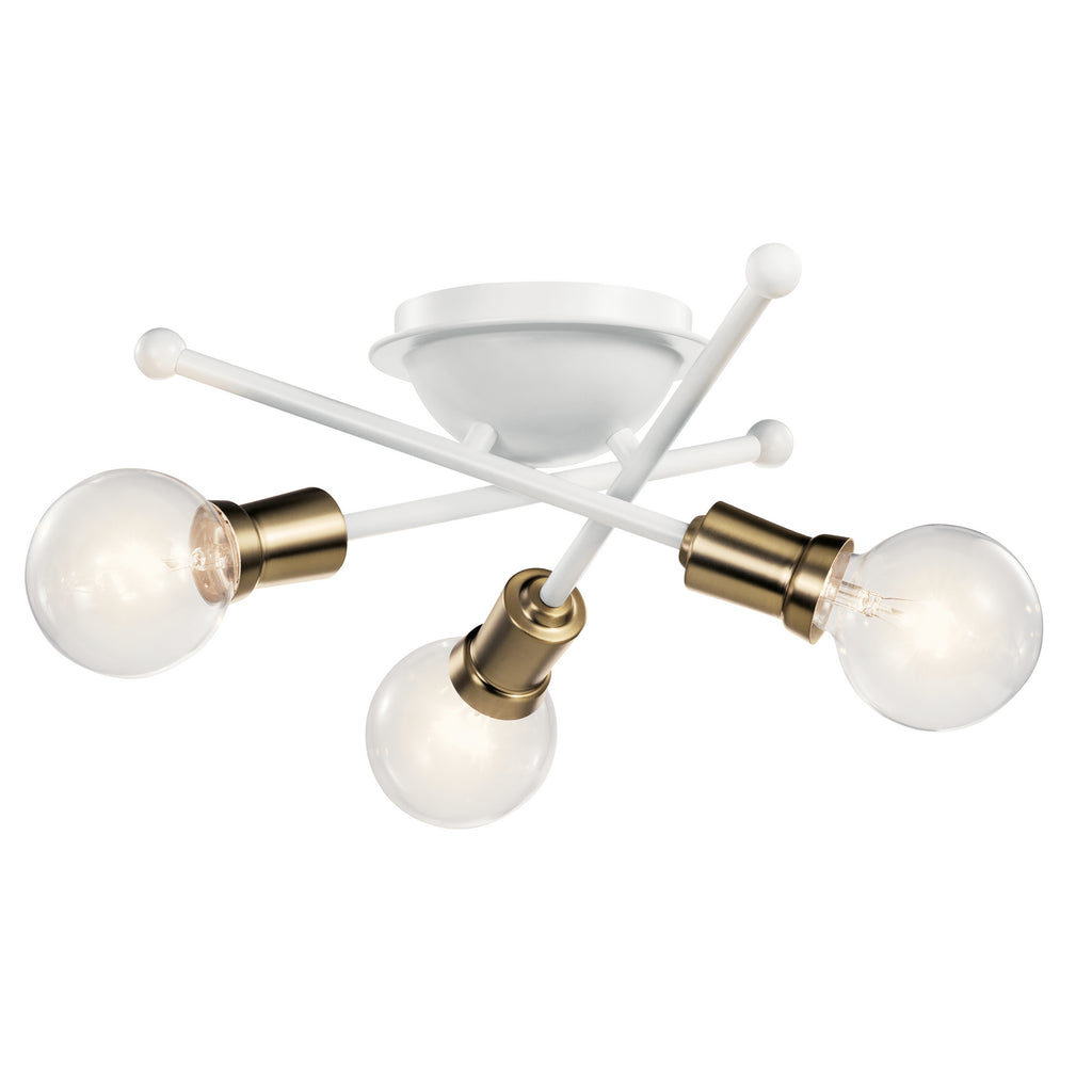 KICHLER 43196WH Armstrong 3 Light Flush Mount Matte White