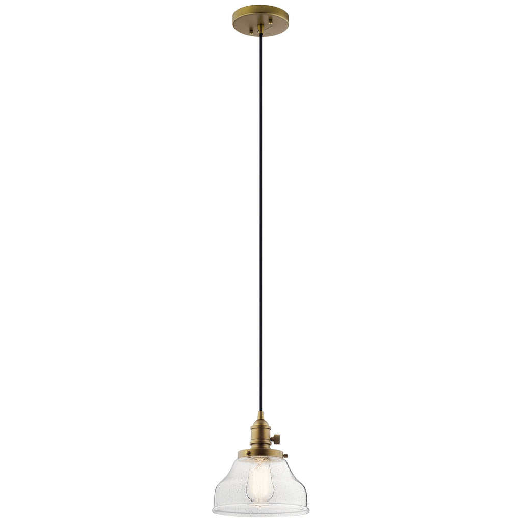 KICHLER 43850NBR Avery 1 Light Bell Mini Pendant Natural Brass