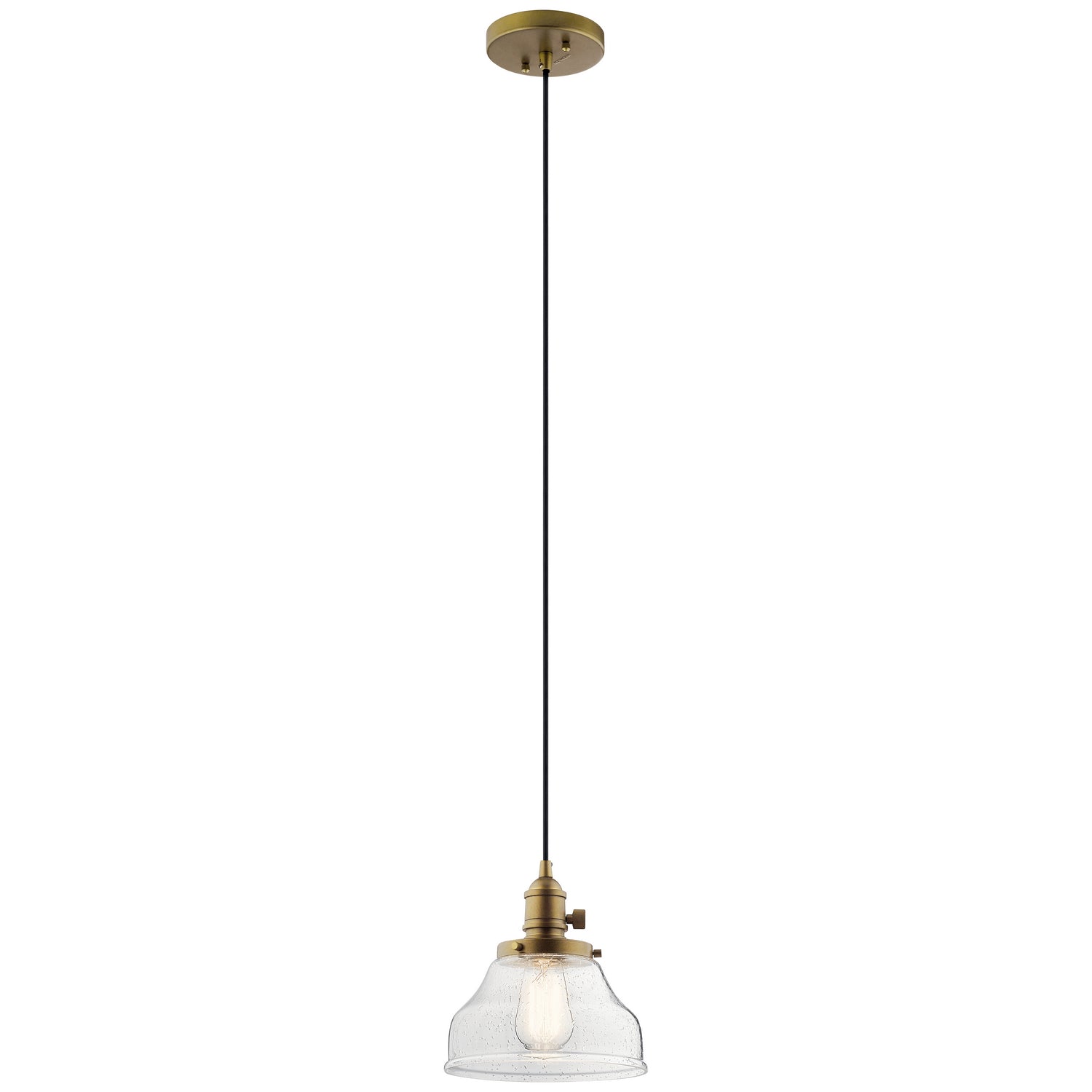 KICHLER 43850NBR Avery 1 Light Bell Mini Pendant Natural Brass
