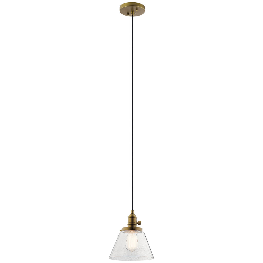 KICHLER 43851NBR Avery 1 Light Cone Mini Pendant Natural Brass