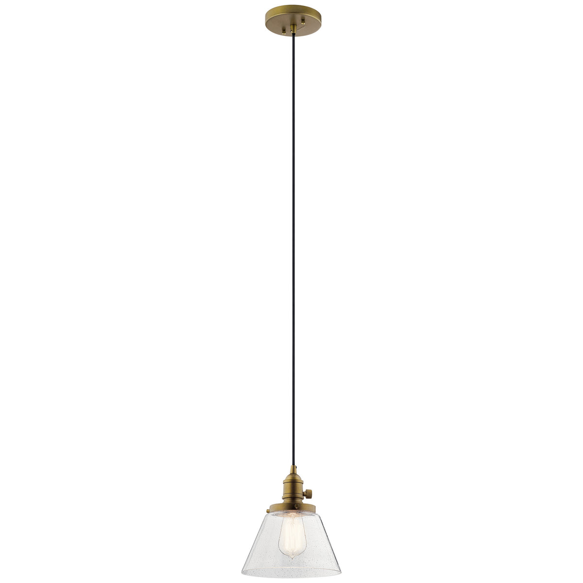 KICHLER 43851NBR Avery 1 Light Cone Mini Pendant Natural Brass