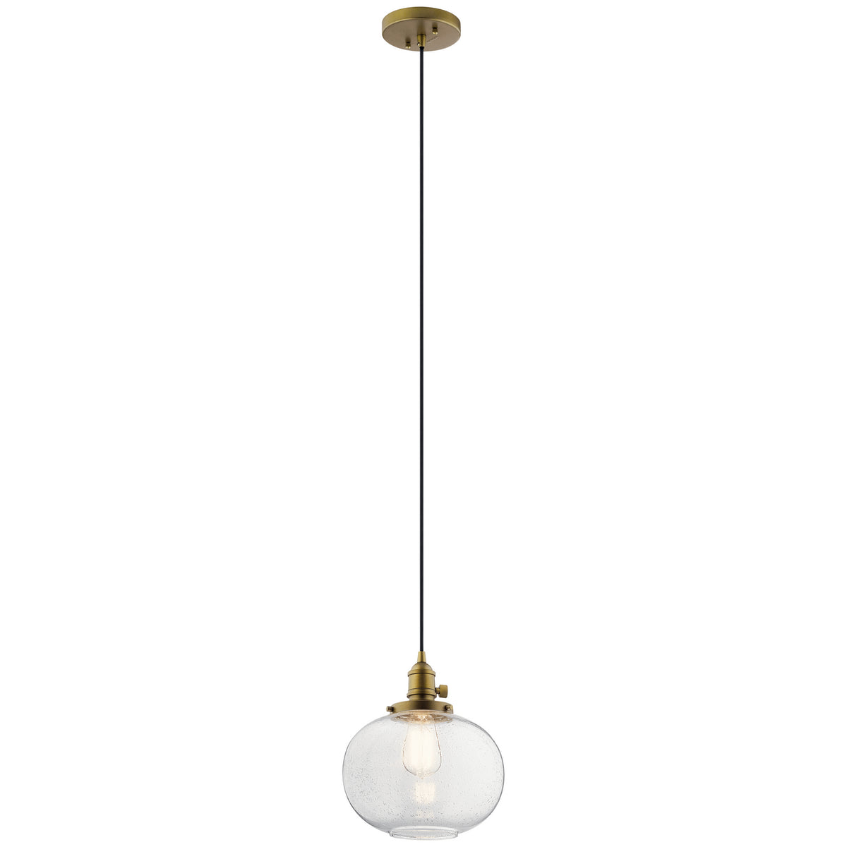 KICHLER 43852NBR Avery 9.75" 1 Light Mini Pendant Natural Brass