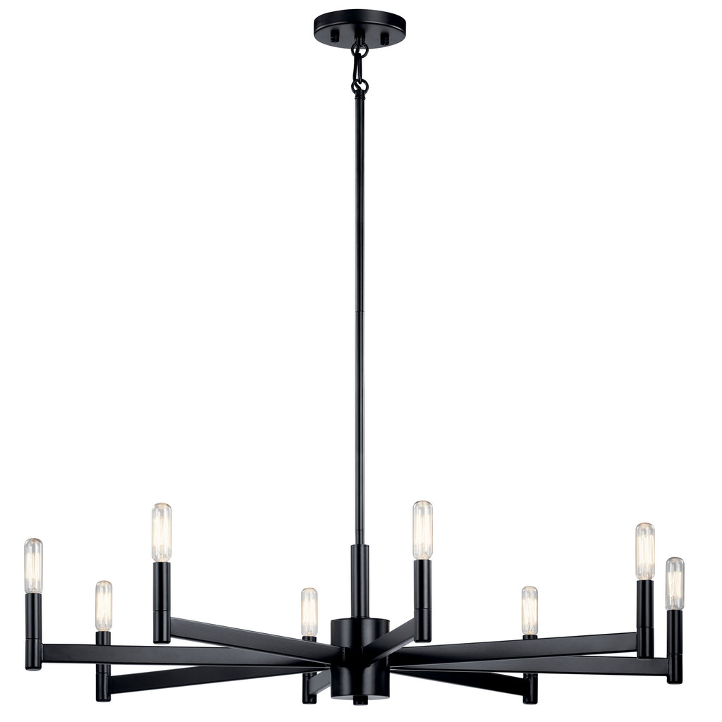 KICHLER 43857BK Erzo 8 Light Chandelier Black
